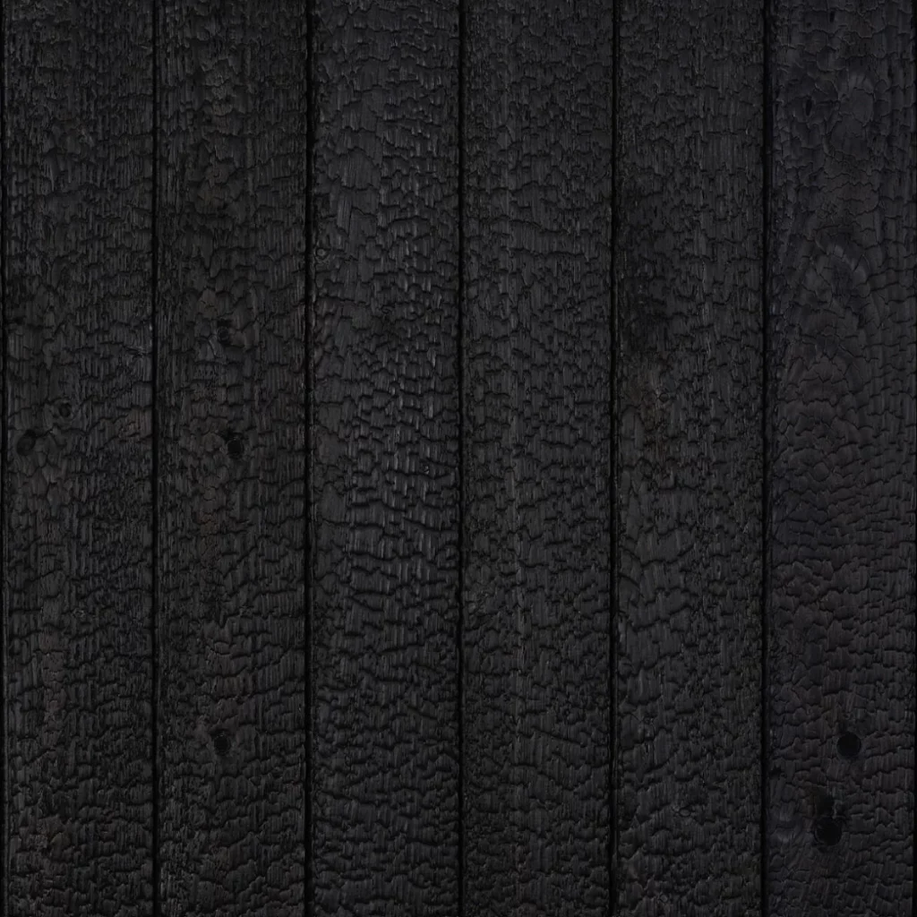 bardage en bois épicéa brûlé charbon noir intense