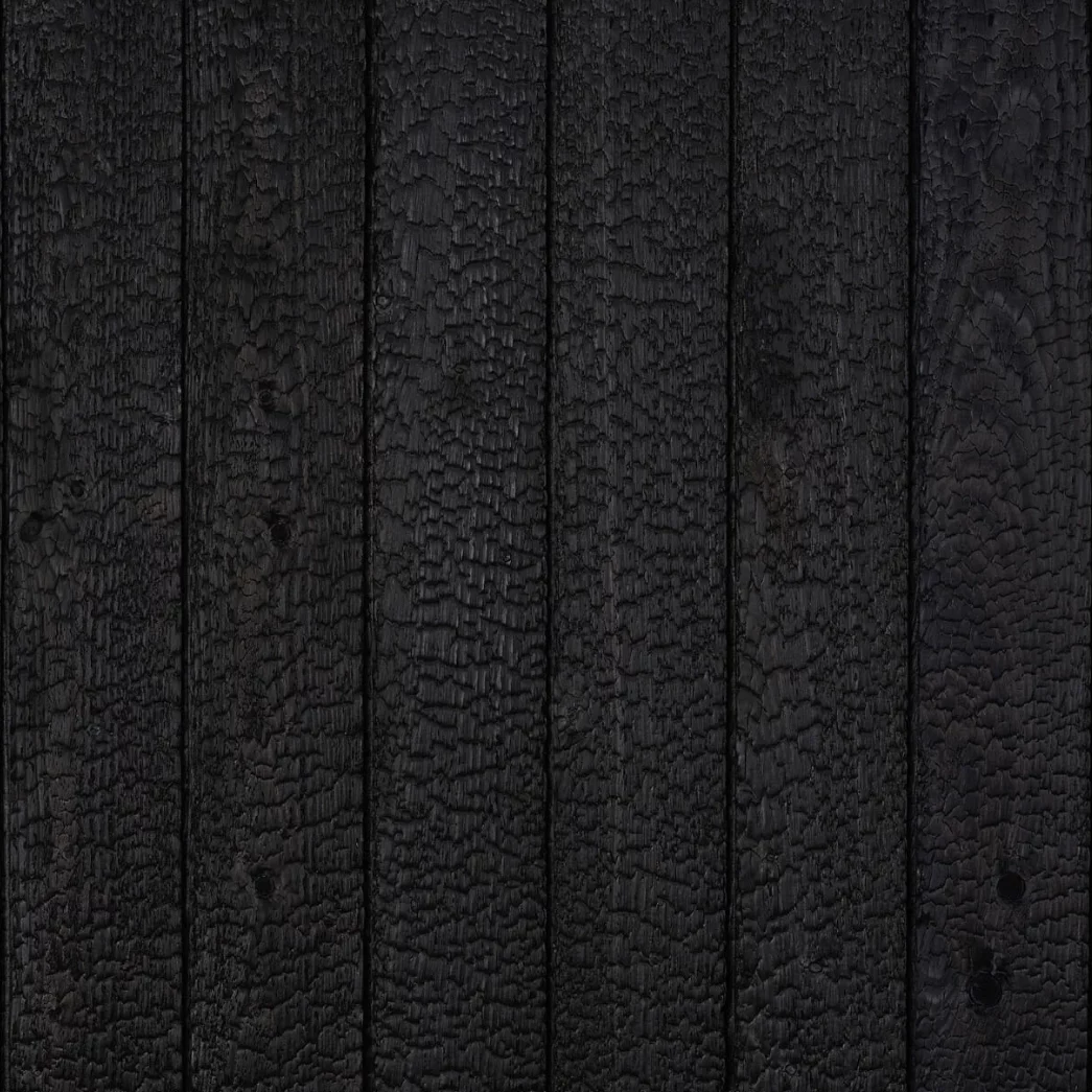 bardage en bois épicéa brûlé charbon noir intense