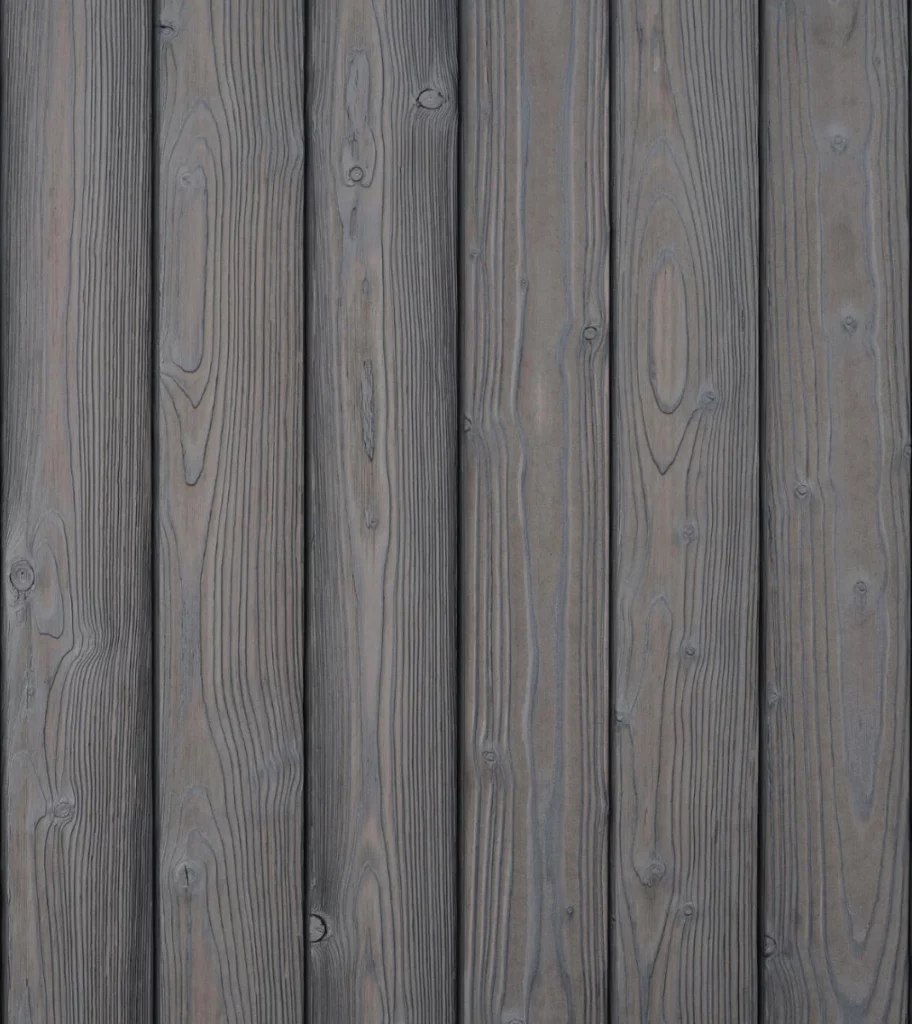 Bardage en bois brûlé épicéa gris clair