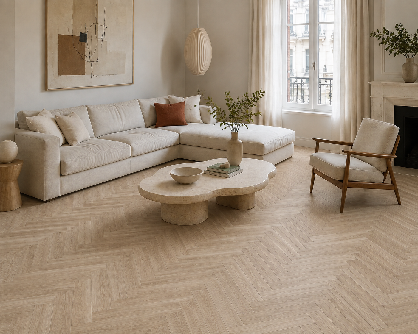 parquet en chêne contrecollé à bâtons rompus vernis nw - terebro